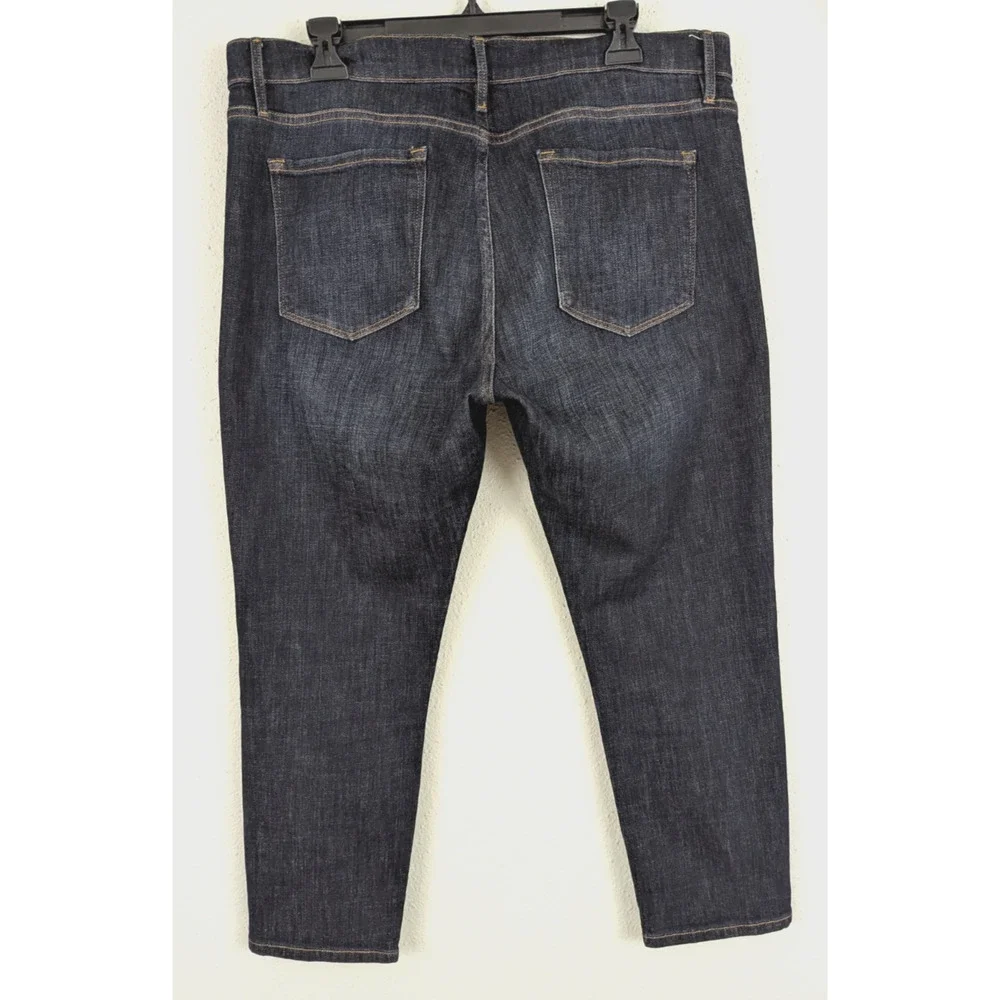 Frame Denim Dark Blue Distressed Ankle Jeans - Picture 4 of 8